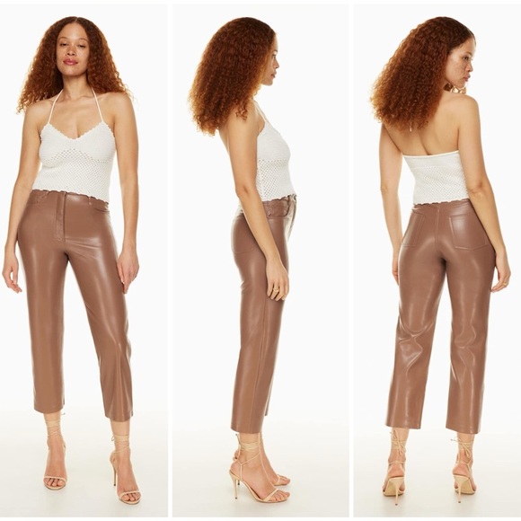 Aritzia Wilfred The Melina™ Cropped Pant Color  Epicurean Brown (Size 14) - Picture 1 of 13